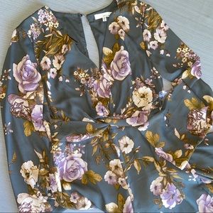 Sheer Floral Long Sleeve Jumpsuit